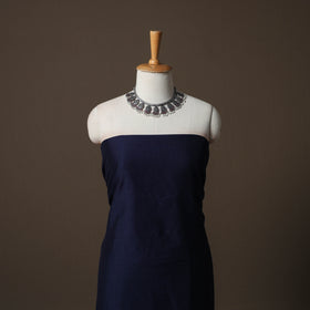 Plain Slub Silk 2pc Unstitched Dress Material Kurta Set with Earrings 36