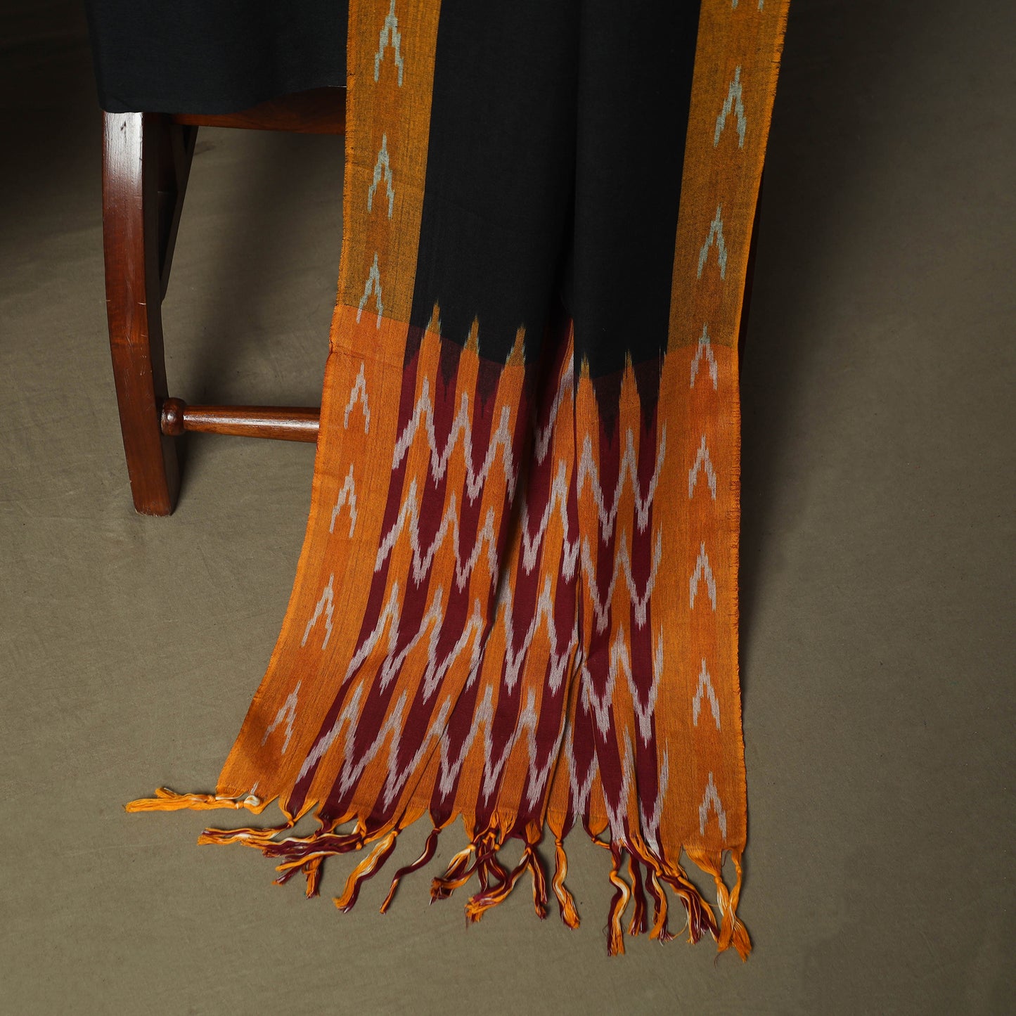 Multicolor - Pochampally Ikat Weave 3pc Cotton Unstitched Dress Material Suit Set 54