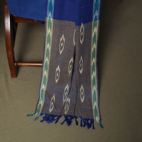 Grey - Pochampally Ikat Weave 3pc Cotton Unstitched Dress Material Suit Set 55