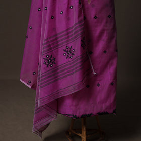Phulia Jamdani Silk Cotton 2pc Unstitched Dress Material Kurta Set 11