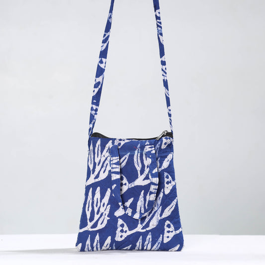 Hand Batik Printed Quilted Cotton Sling Bag 22
