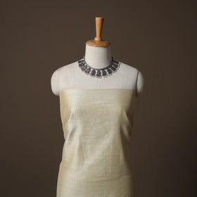 Plain Slub Silk 2pc Unstitched Dress Material Kurta Set with Earrings 33