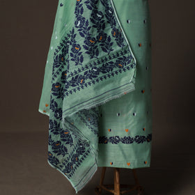 Phulia Jamdani Silk Cotton 2pc Unstitched Dress Material Kurta Set 13