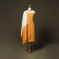 Orange - Pochampally Ikat Weave 3pc Cotton Unstitched Dress Material Suit Set 59