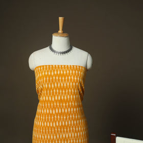 Orange - Pochampally Ikat Weave 3pc Cotton Unstitched Dress Material Suit Set 59