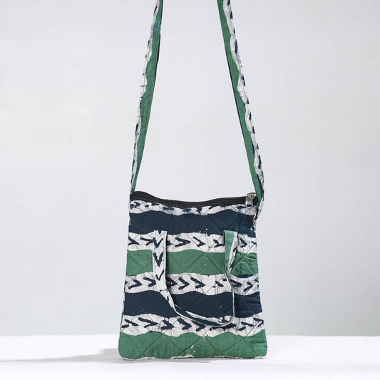 Multicolor - Hand Batik Printed Quilted Cotton Sling Bag 29