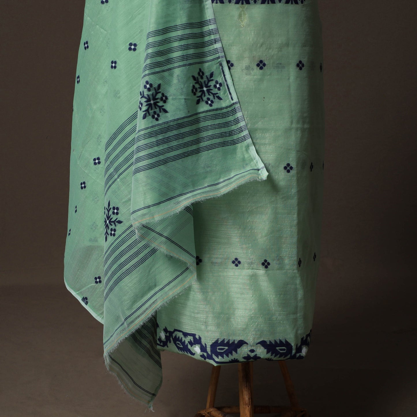 Phulia Jamdani Silk Cotton 2pc Unstitched Dress Material Kurta Set 15