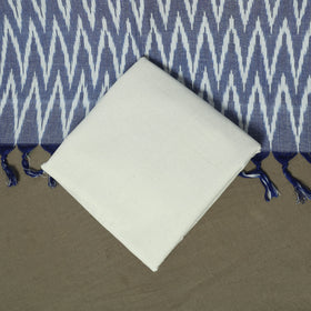 Blue - Pochampally Ikat Weave 3pc Cotton Unstitched Dress Material Suit Set 60