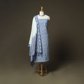Blue - Pochampally Ikat Weave 3pc Cotton Unstitched Dress Material Suit Set 60
