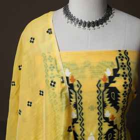 Phulia Jamdani Silk Cotton 2pc Unstitched Dress Material Kurta Set 16