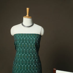 Green - Pochampally Ikat Weave 3pc Cotton Unstitched Dress Material Suit Set 62