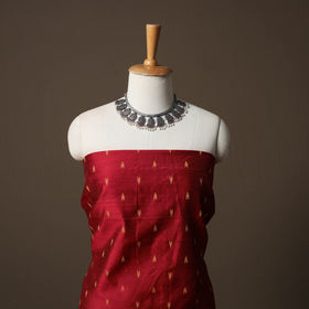 Spun Dupion Viscose Silk Buti 2pc Unstitched Dress Material Kurta Set with Earrings 27