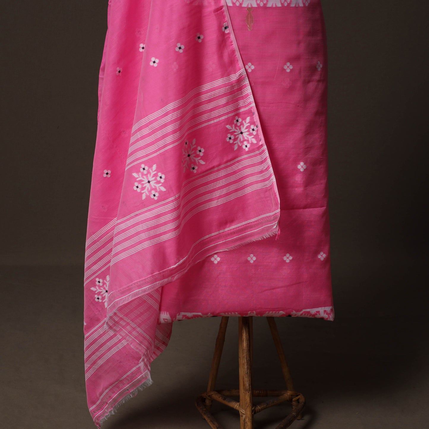 Phulia Jamdani Silk Cotton 2pc Unstitched Dress Material Kurta Set 17