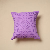 Purple - Cut Work Cotton Applique Cushion Cover (16 x 16 in) 02