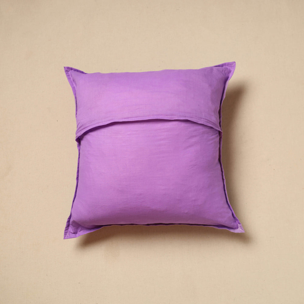 Purple - Cut Work Cotton Applique Cushion Cover (16 x 16 in) 02