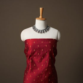 Spun Dupion Viscose Silk Buti 2pc Unstitched Dress Material Kurta Set with Earrings 26