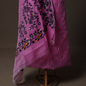 Phulia Jamdani Silk Cotton 2pc Unstitched Dress Material Kurta Set 18
