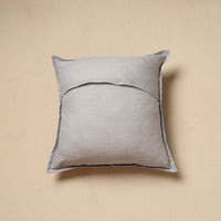 Grey - Cut Work Cotton Applique Cushion Cover (16 x 16 in) 03