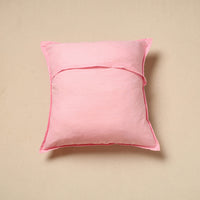 Pink - Cut Work Cotton Applique Cushion Cover (16 x 16 in) 04