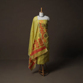 Phulia Jamdani Silk Cotton 2pc Unstitched Dress Material Kurta Set 20