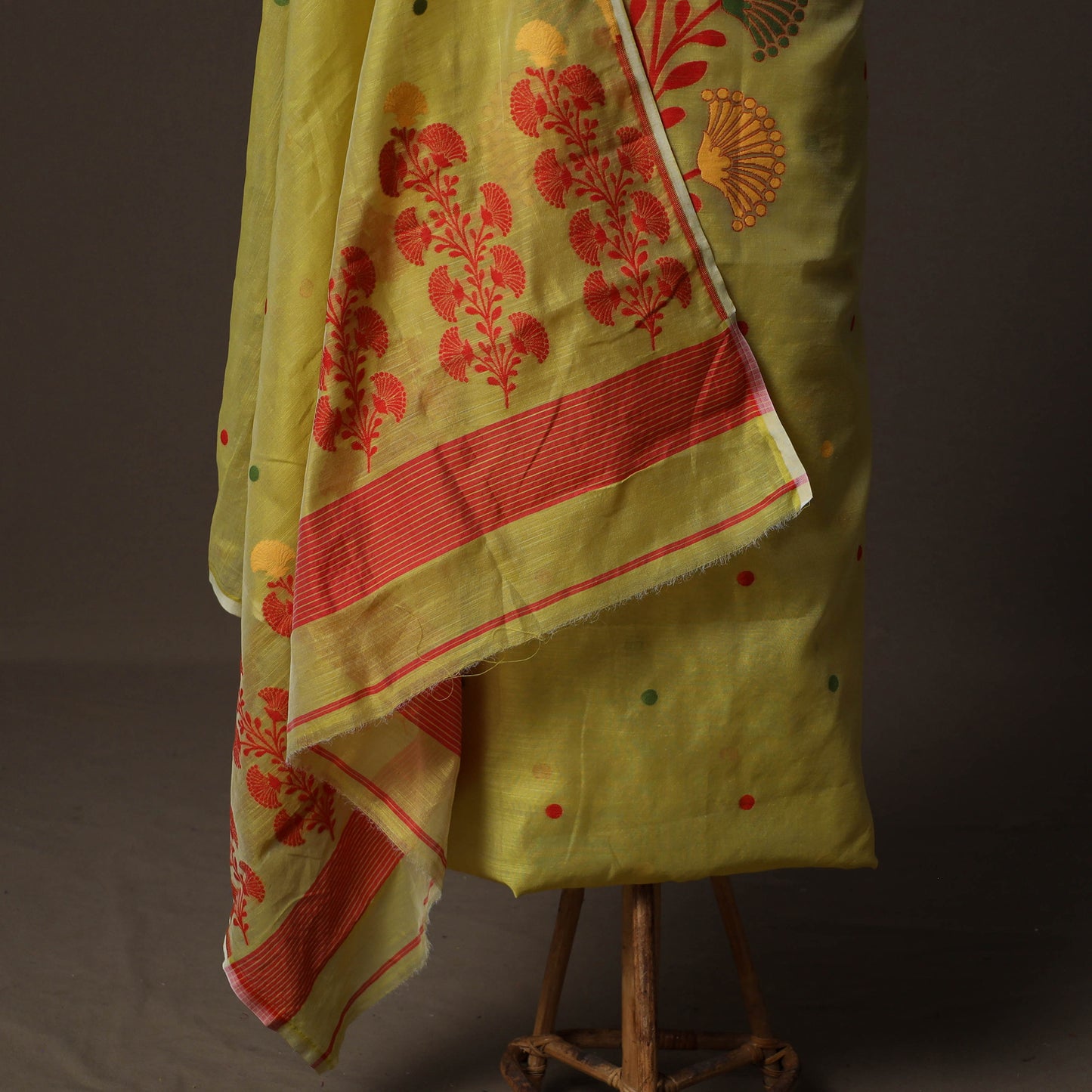 Phulia Jamdani Silk Cotton 2pc Unstitched Dress Material Kurta Set 20