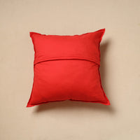 Red - Cut Work Cotton Applique Cushion Cover (16 x 16 in) 07