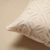 White - Cut Work Cotton Applique Cushion Cover (16 x 16 in) 08