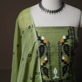 Phulia Jamdani Silk Cotton 2pc Unstitched Dress Material Kurta Set 21