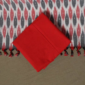 Multicolor - Pochampally Ikat Weave 3pc Cotton Unstitched Dress Material Suit Set 66