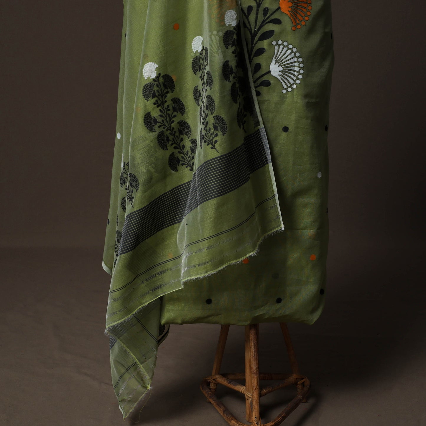 Phulia Jamdani Silk Cotton 2pc Unstitched Dress Material Kurta Set 22