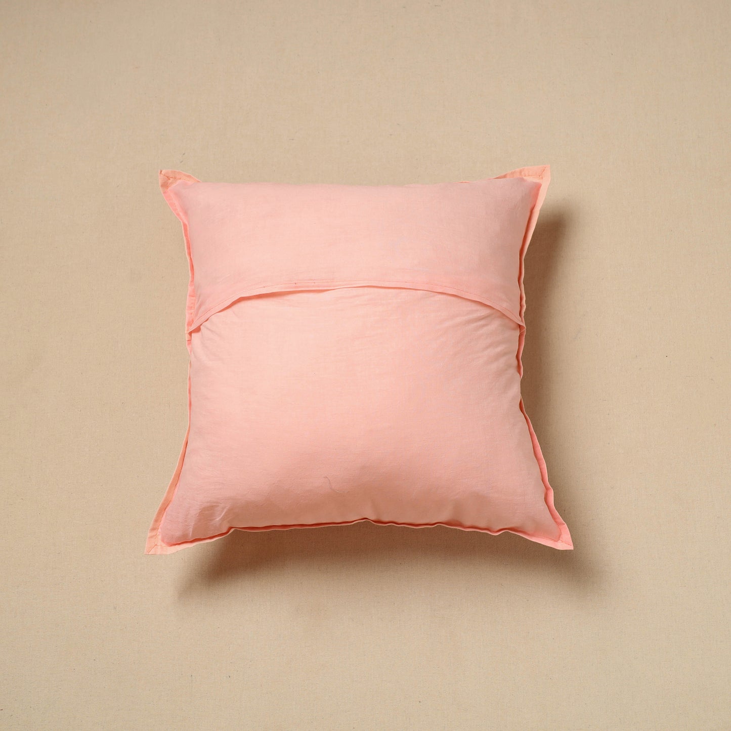 Peach - Cut Work Cotton Applique Cushion Cover (16 x 16 in) 11