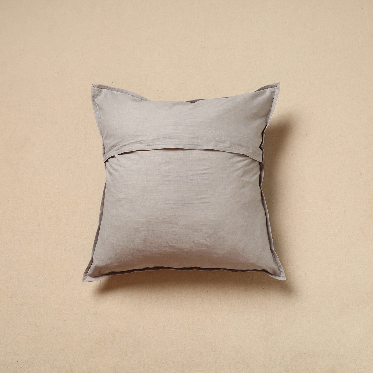 Grey - Cut Work Cotton Applique Cushion Cover (16 x 16 in) 12