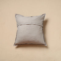 Grey - Cut Work Cotton Applique Cushion Cover (16 x 16 in) 12