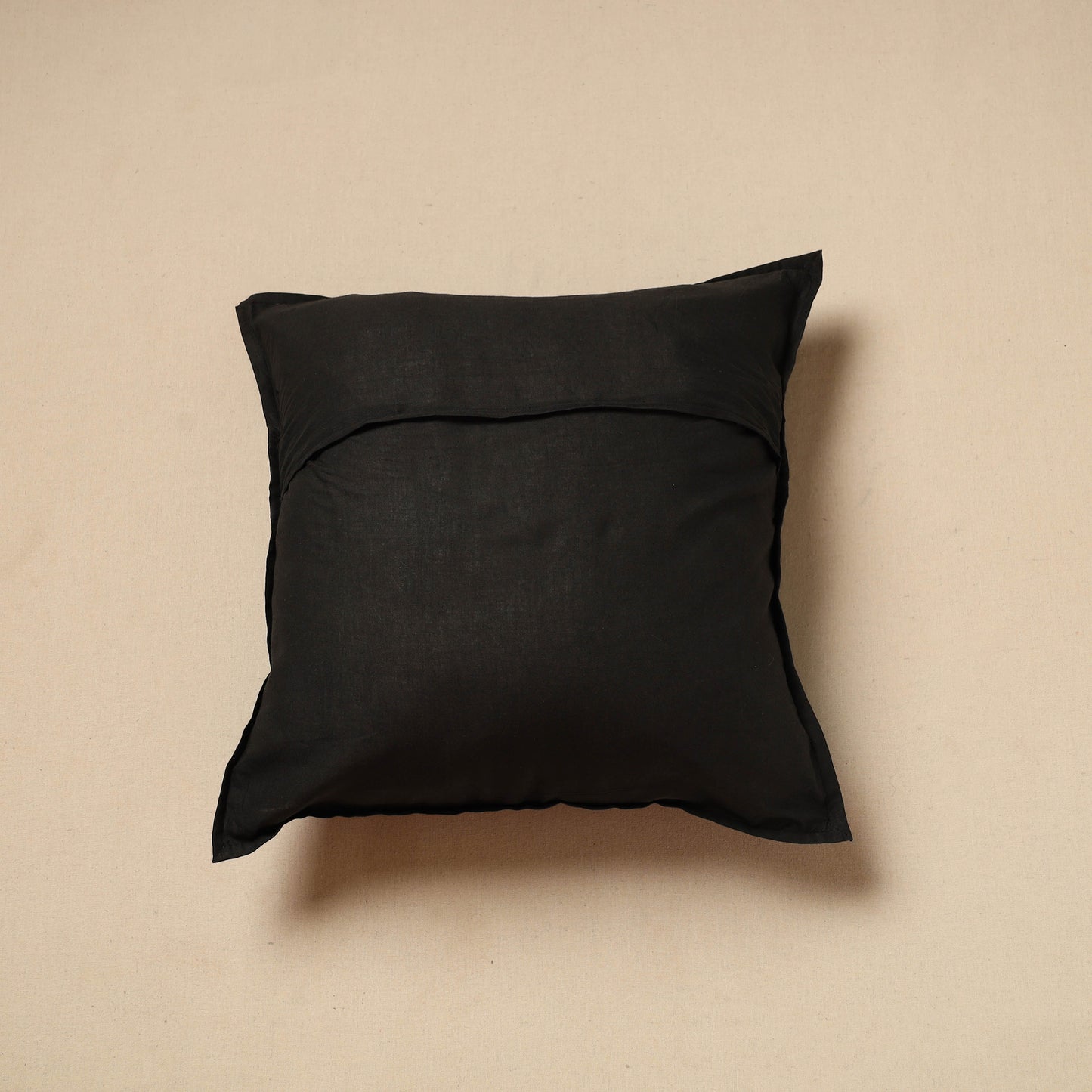 Black - Cut Work Cotton Applique Cushion Cover (16 x 16 in) 05