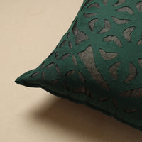 Green - Cut Work Cotton Applique Cushion Cover (16 x 16 in) 15