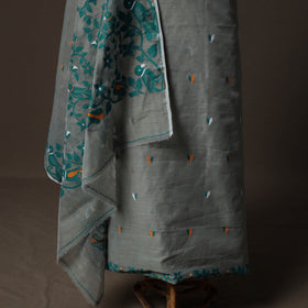 Phulia Jamdani Silk Cotton 2pc Unstitched Dress Material Kurta Set 26