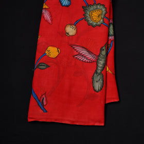 Handpainted Pure Handloom Chanderi Silk Pen Kalamkari Fabric of Srikalahasti 02