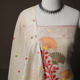 Phulia Jamdani Silk Cotton 2pc Unstitched Dress Material Kurta Set 27