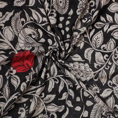 Handpainted Pure Handloom Chanderi Silk Pen Kalamkari Fabric of Srikalahasti 01