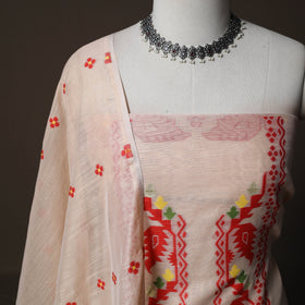 Phulia Jamdani Silk Cotton 2pc Unstitched Dress Material Kurta Set 28