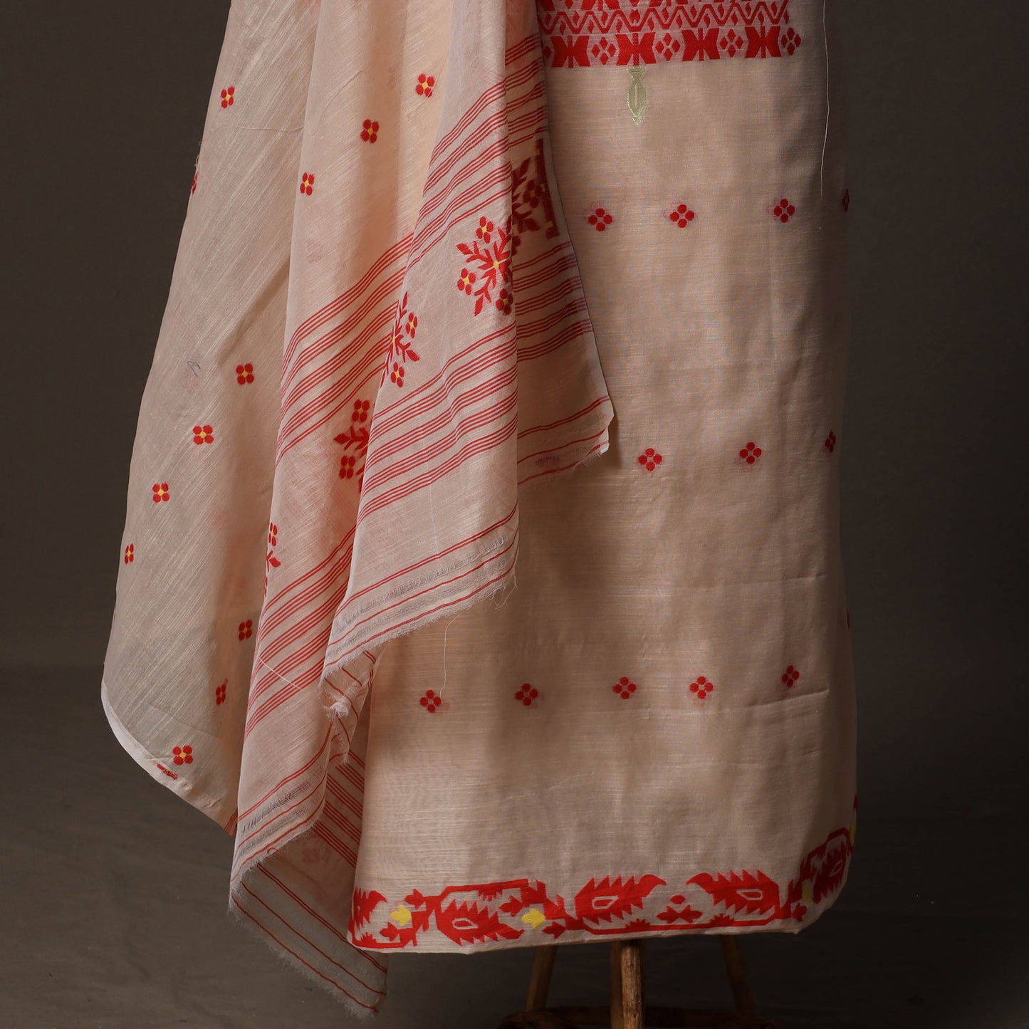 Phulia Jamdani Silk Cotton 2pc Unstitched Dress Material Kurta Set 28