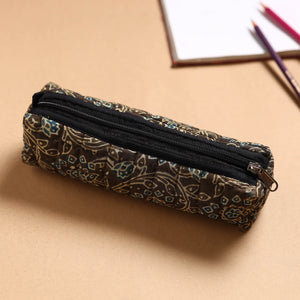 Handcrafted Quilted Ajrakh Multipurpose Pencil Pouch 03