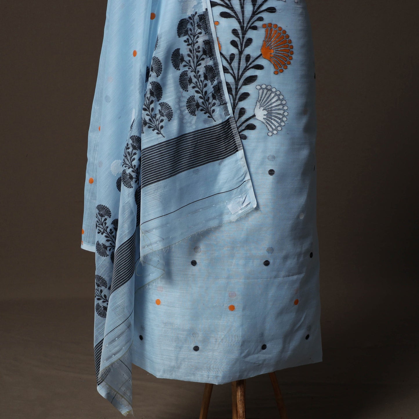 Phulia Jamdani Silk Cotton 2pc Unstitched Dress Material Kurta Set 29