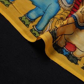 Handpainted Pure Handloom Chanderi Silk Pen Kalamkari Fabric of Srikalahasti 03