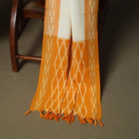 Orange - Pochampally Ikat Weave 3pc Cotton Unstitched Dress Material Suit Set 73