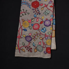 Handpainted Pure Handloom Chanderi Silk Pen Kalamkari Fabric of Srikalahasti 05