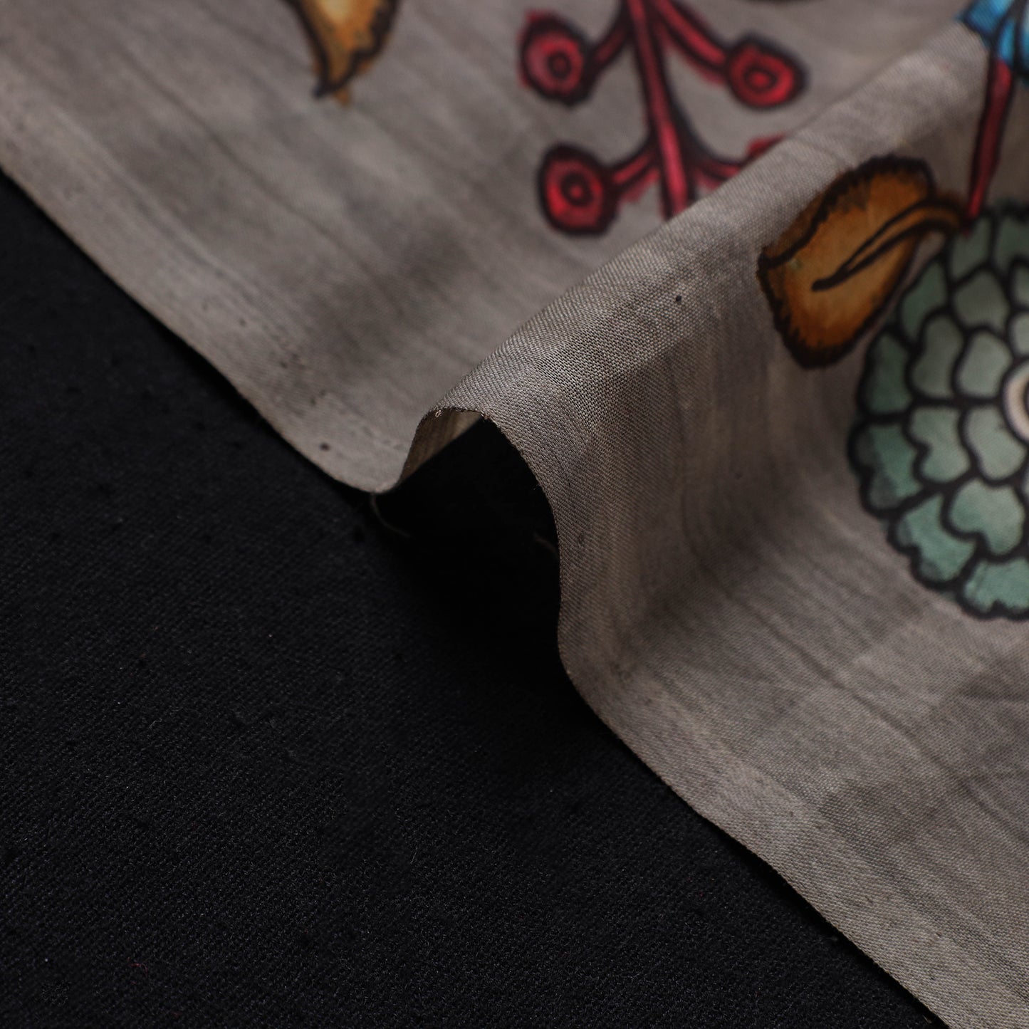 Handpainted Pure Handloom Chanderi Silk Pen Kalamkari Fabric of Srikalahasti 05