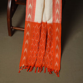Orange - Pochampally Ikat Weave 3pc Cotton Unstitched Dress Material Suit Set 74