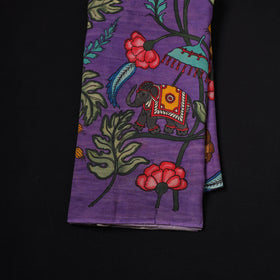 Handpainted Pure Handloom Chanderi Silk Pen Kalamkari Fabric of Srikalahasti 08