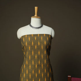 Green - Pochampally Ikat Weave 3pc Cotton Unstitched Dress Material Suit Set 77